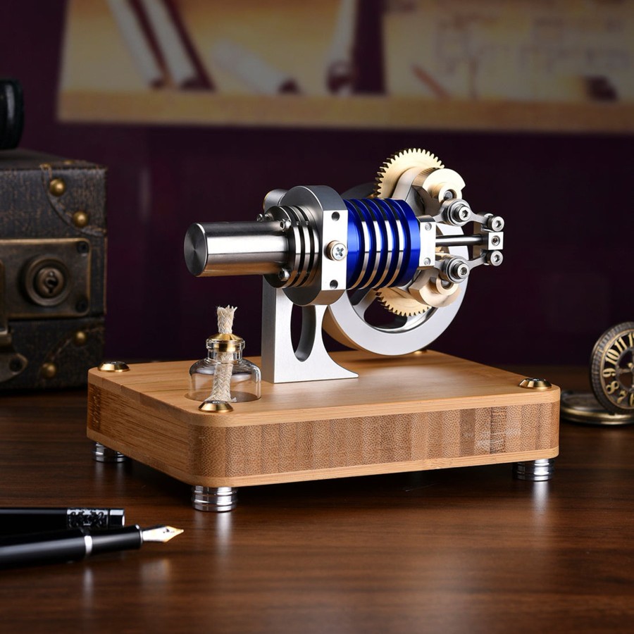 Model Engine enginediy Hot Air Stirling Engine | Enjomor Rhombic Hot Air Stirling Engine Model Toy Gift For Science And Education Machinery Enthusiasts