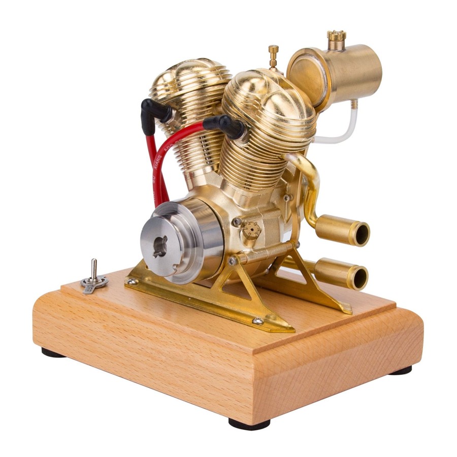 Model Engine enginediy | R28 4.3Cc Mini Ohv V-Twin V2 Engine Double-Cylinder Four-Stroke Motorcycle Gasoline Ic Engine Model