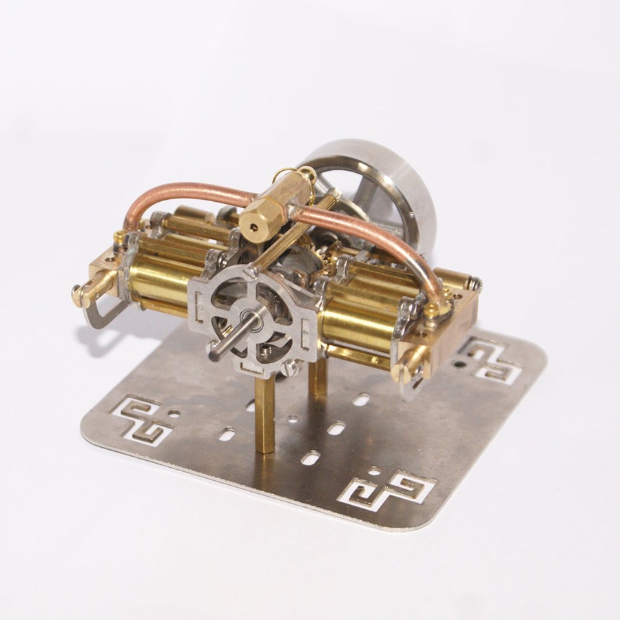 Model Engine enginediy | Mini 4 Cylinders Horizontally Opposed Steam Engine Model Without Boiler For Model Ship Gift Collection - Enginediy