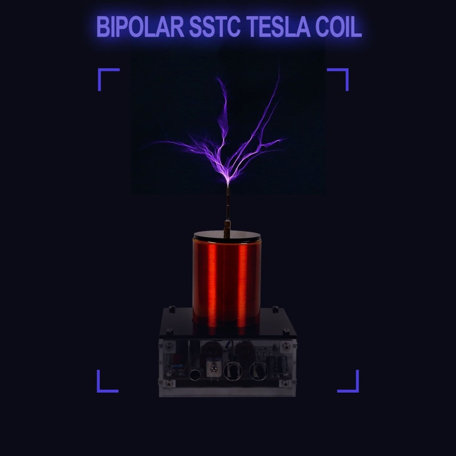 Stem Model enginediy | Musical Tesla Coil - Mini Double E Class Sstc Wire Connection Plasma Speaker