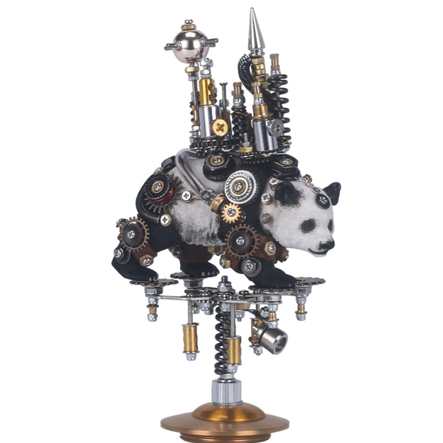 Diy Engine enginediy | 3D Metal Model Kit Mechanical Panda Castle Diy Games Assembly Puzzle Jigsaw Creative Gift - 290Pcs