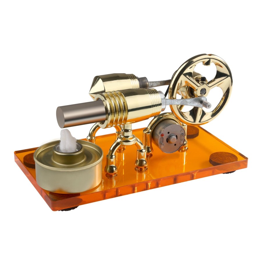 Model Engine enginediy Stirling Engine With Led | Stirling -Shape Hot-Air External Combustion Engine Model With Led And Lamp Physics Science Experiment Toy