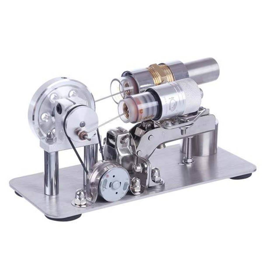 Stem Model enginediy | Hot Air Stirling Engine Motor Model Brass Cylinder Electricity Generator Stem Toy