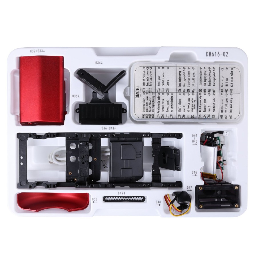 Diy Engine enginediy | Teching Mini App Rc Tractor Metal Romote Control Model Tractor In Red Diy Assembly Kit Educational Toy Gifts Collection - Enginediy