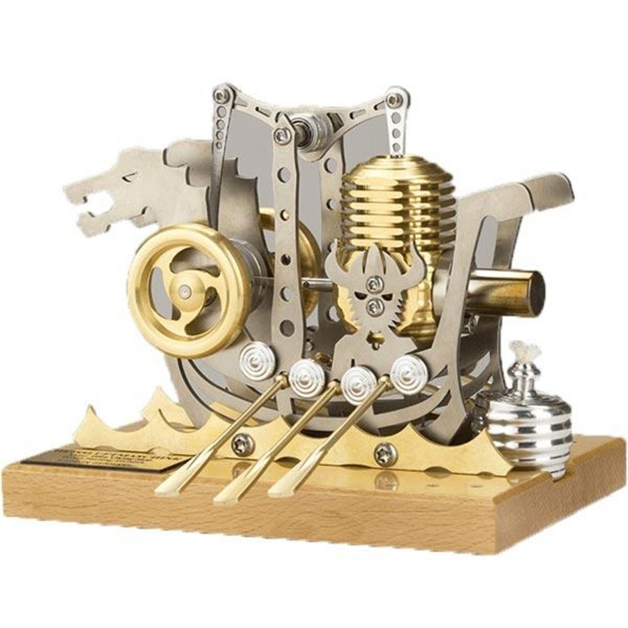 Model Engine enginediy Stirling Engine & Parts | Stirling Engine Kit 2500Rpm Dragon Ship Assembly Stirling Engine Diy Kit For Gift Collection Enginediy