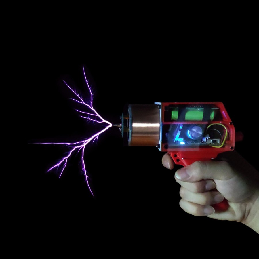 Stem Model enginediy | Handheld Tesla Coil With 10Cm Long Arc Artificial Lightning Generator Educational Science Experiment - Us Plug