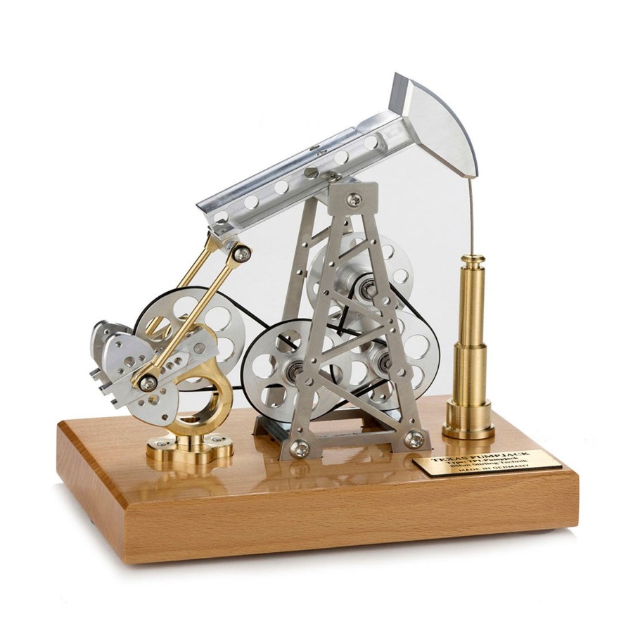 Diy Engine Engine DIY | Stirling Engine Diy Assembly Kit Linkage Device Runnable Oil Well Model Metal Mechanical Crafts Gift Collection