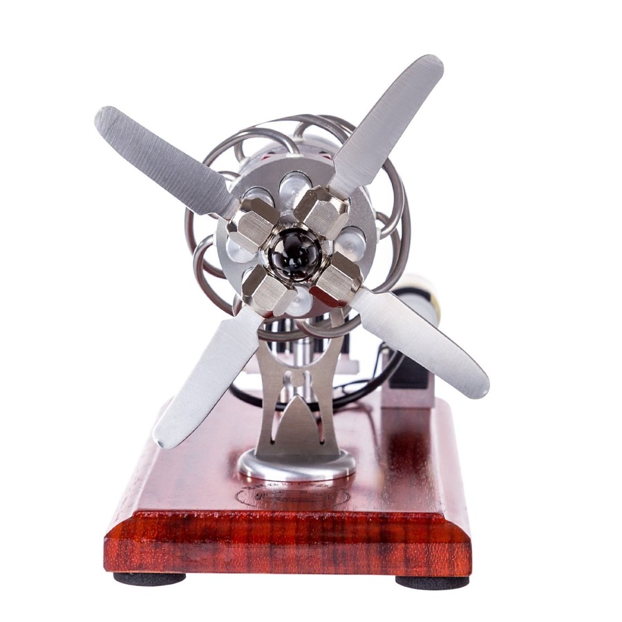 Stem Model enginediy | Enginediy 16 Cylinder Swash Plate Stirling Engine Generator Model With Voltage Digital Display Meter And Led