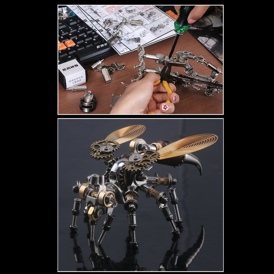 Diy Engine enginediy | 126Pcs Diy Metal Wasp Assembly Model 3D Metal Insect Model Kit