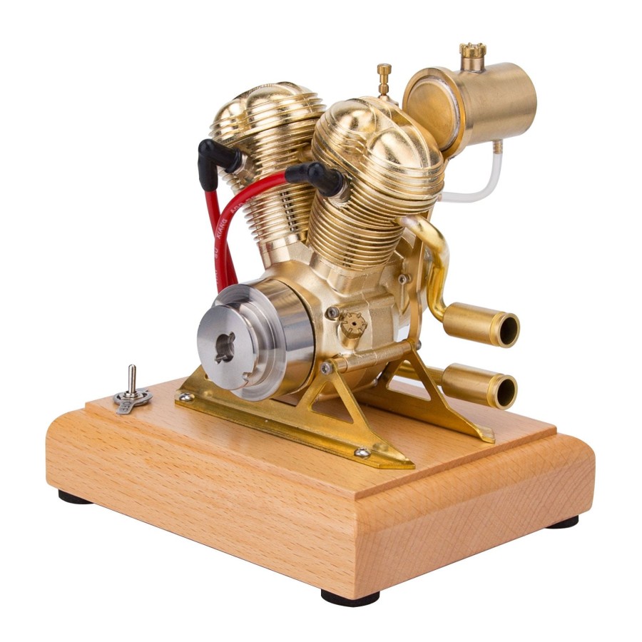 Model Engine enginediy | R28 4.3Cc Mini Ohv V-Twin V2 Engine Double-Cylinder Four-Stroke Motorcycle Gasoline Ic Engine Model