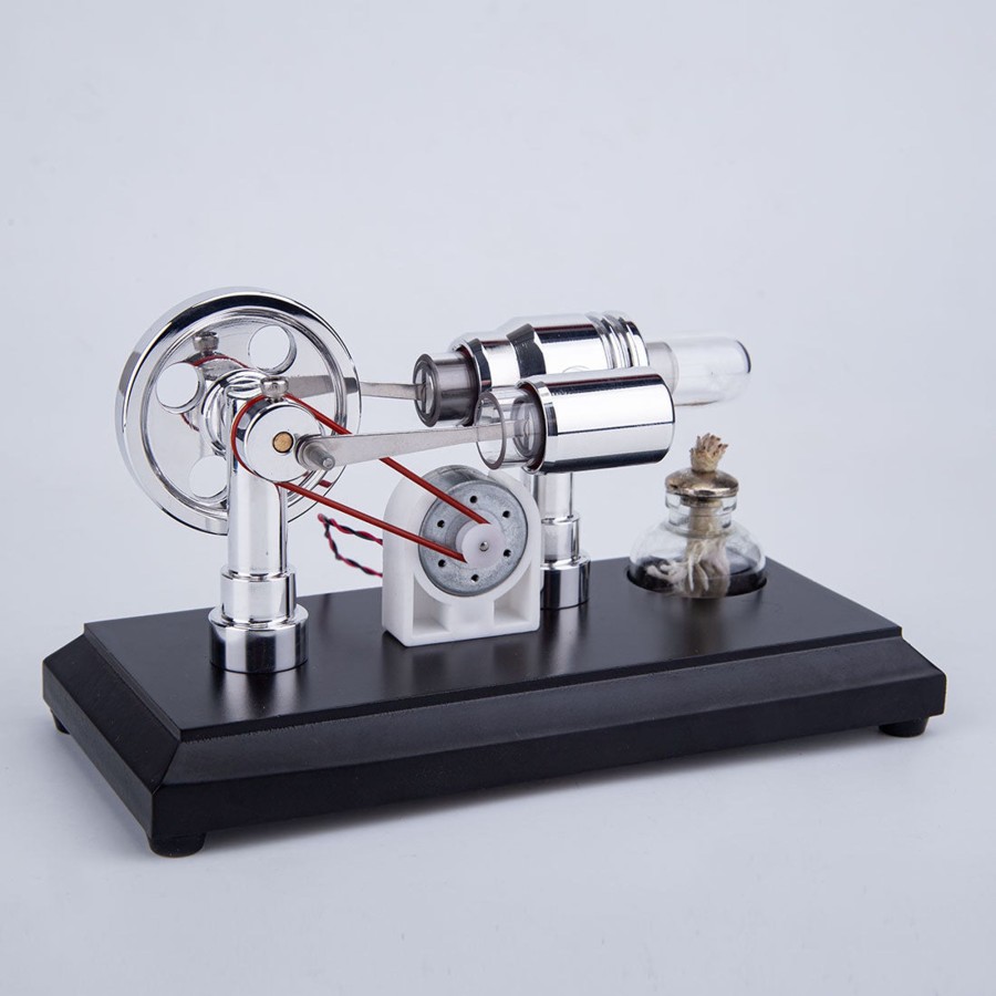 Diy Engine enginediy | Enjomor Metal Gamma Hot-Air Stirling Engine Model With Lamp Beads Educational Toys Ideal Engine Model Gift For Your Kids-Enginediy