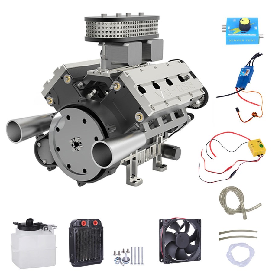 Rc Engine & Model enginediy | Enjomor V8 Gs-V8 78Cc Dohc Gasoline V8 Engine Model That Works With Starter Kit